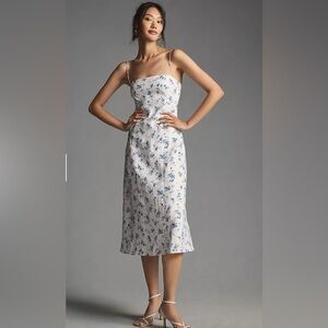 Reformation Christen Linen Dress (Color: Orlaya, Size 0)